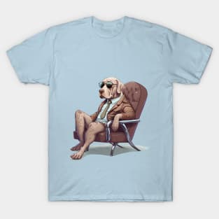 Weimaraner The Bounty Hunter Relaxing After a Hard Day T-Shirt